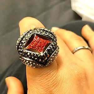 Chunky rhinestone ring